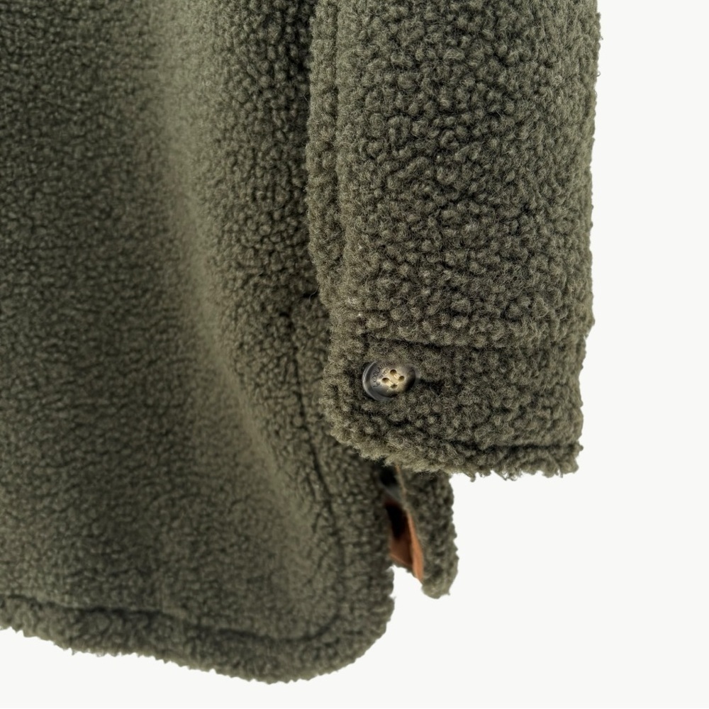 Koolaburra UGG Sherpa Longline Jacket Size XS Olive Green Oversized Cozy - Picture 5 of 10